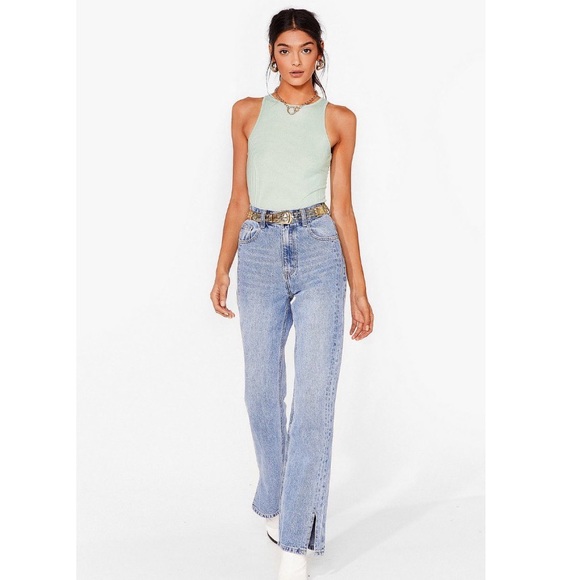 Nasty Gal Racer High-Leg Ribbed Bodysuit Size: 2 - Picture 3 of 10